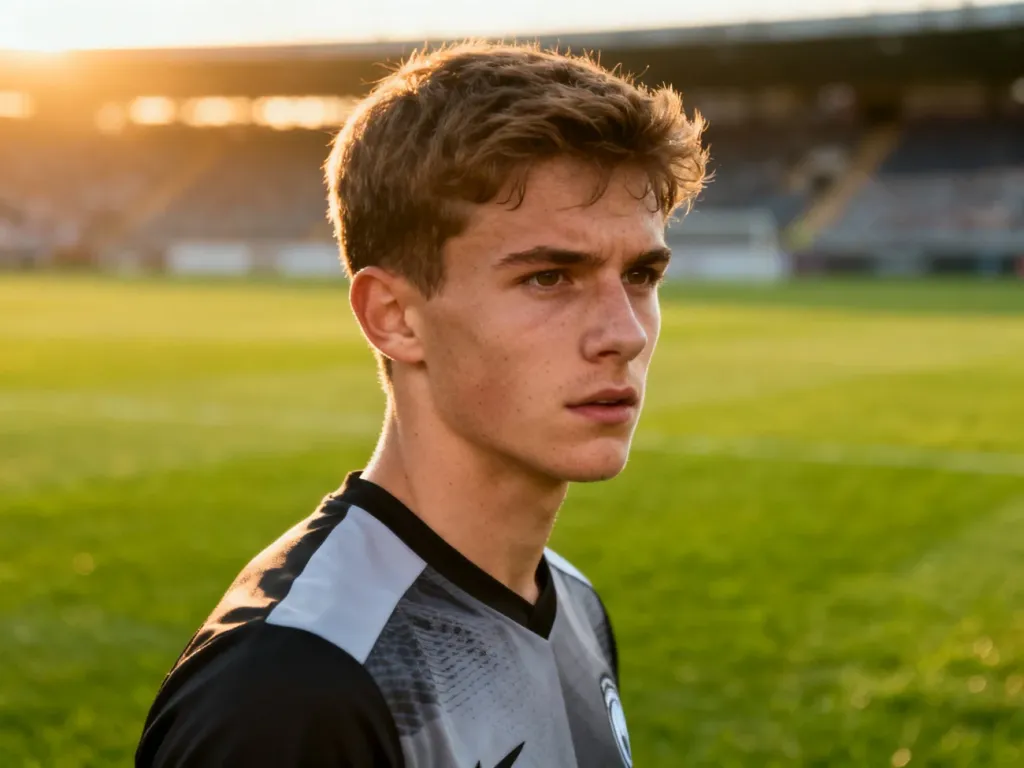 Alexander Isak w profesjonalnym stroju piłkarskim na murawie stadionu, patrzący przed siebie z determinacją.