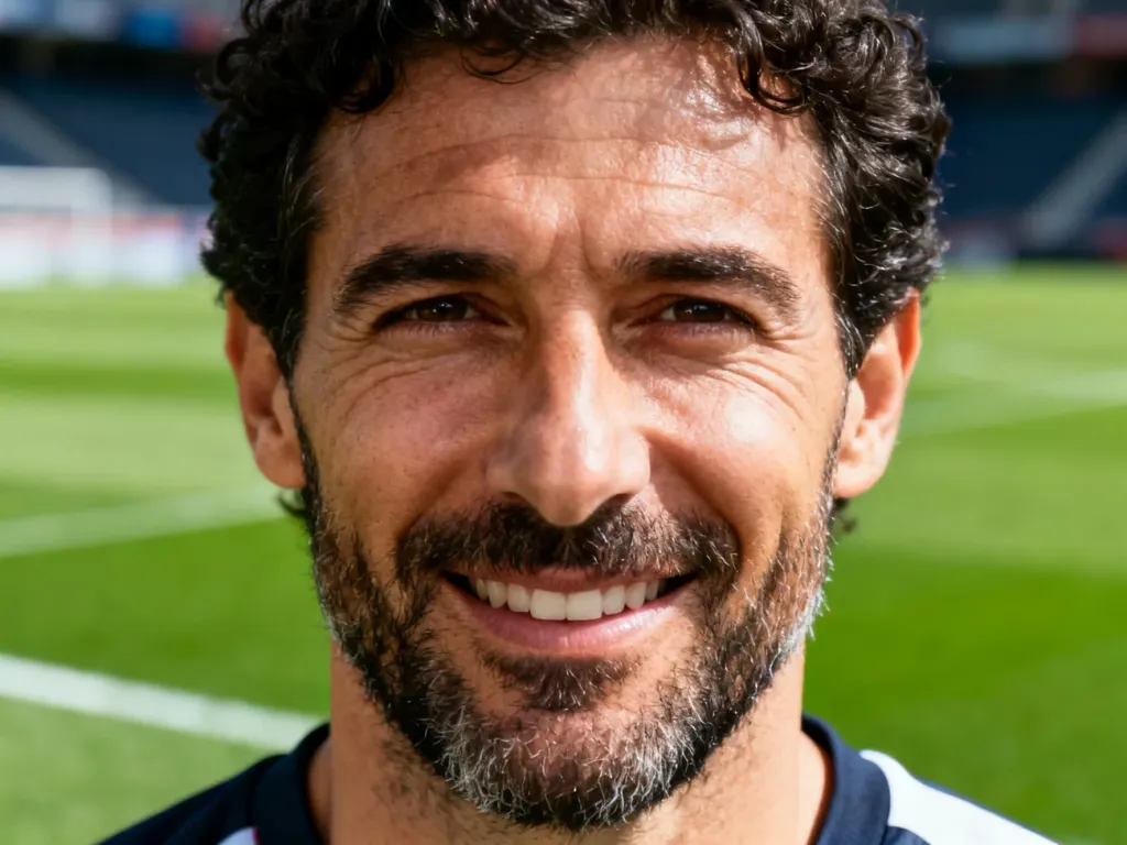 Profesjonalny portret Mohameda Salaha na tle murawy stadionu piłkarskiego.