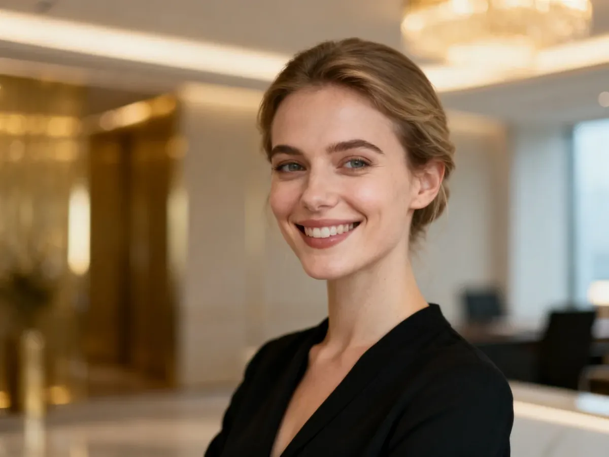 Profesjonalny portret Melissy Jefferson-Wooden w nowoczesnym biurze, podkreślający jej pewność siebie i elegancję.