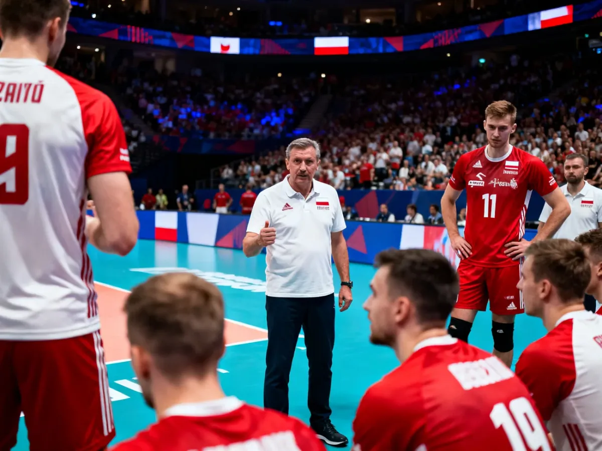 Nikola Grbić prowadzący reprezentację Polski siatkarzy podczas meczu