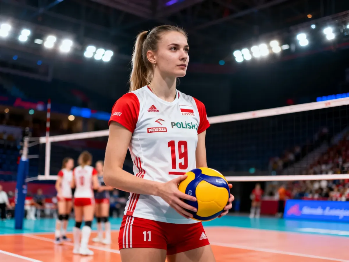 Siatkarka na hali sportowej przed meczem